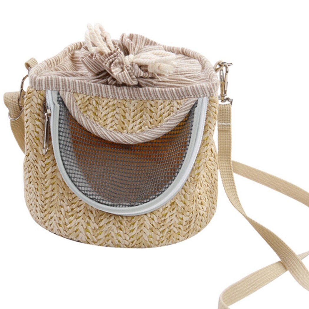 Bolsa de transporte para hámster, bolsa de transporte para exteriores, accesorios para hámster, Color natural, bolsos de hombro para mascotas, transpirables: Light Coffee
