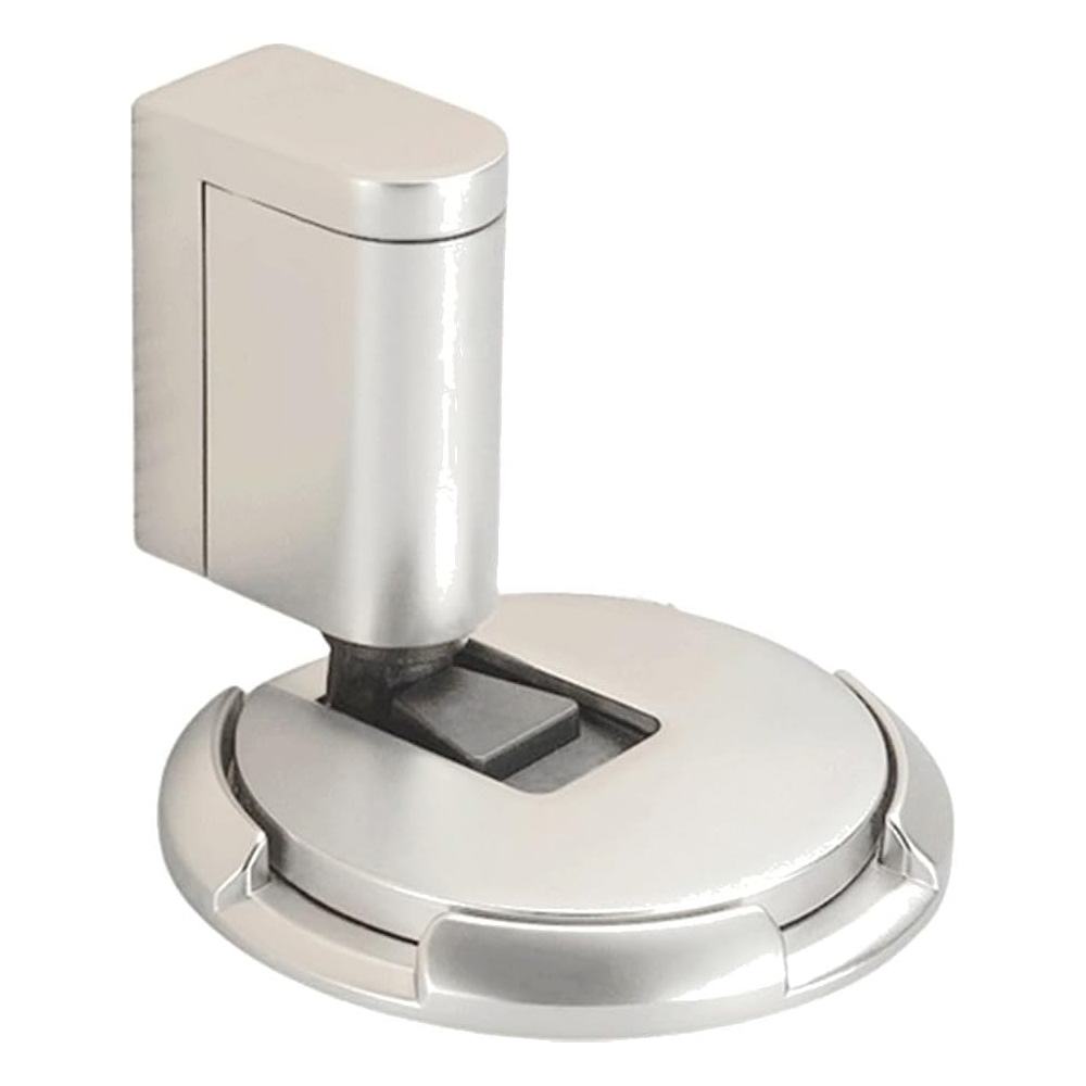 Heavy Duty Magnetic Door Stopper Zinc Alloy Mechanical Doorstop Adjustable Door Holder Non-punch Sticker Furniture Door Hardware: Silver