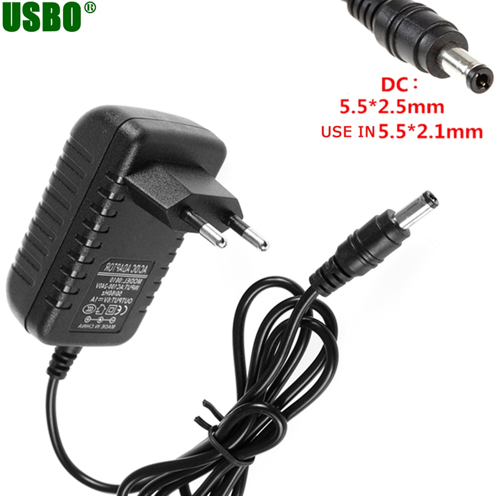Zwart 5.5*2.5mm 5.5*2.1mm 100-240 v EU ONS 7 v 1A AC naar DC power adapter Voeding Lader voor Alarm apparatuur