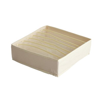 Luluhut 7 gitter bh arrangør 16 24 gitter sokker undertøy oppbevaringsboks garderobe skuff organizer sammenleggbart etui til undertøy: beige 7 rutenett