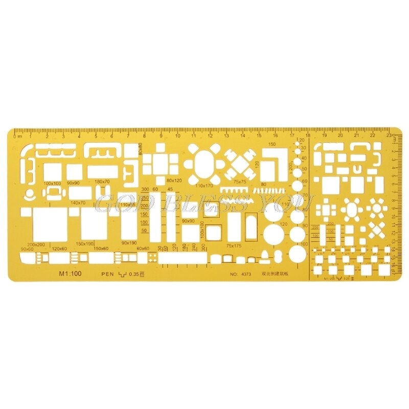 Architectural Template Ruler Drawings Stencil Measuring Tool Supply