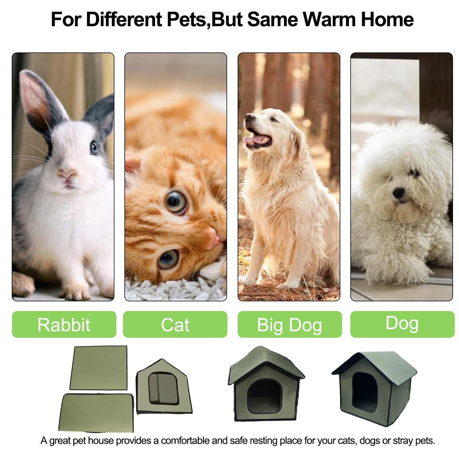 Large Outdoor Dog House Waterproof Weatherproof Dog House Foldable Pet Shelter For Pets Litter Villa Tent