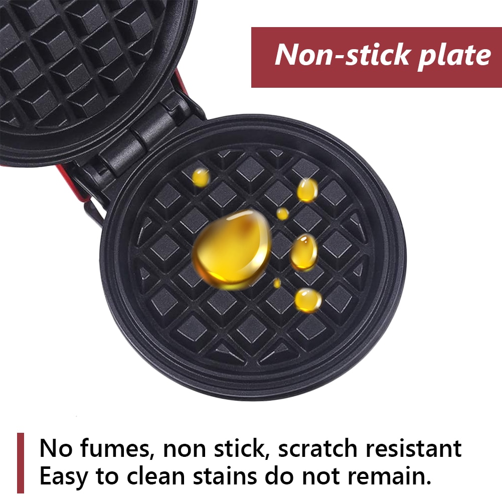 Mini máquina para hacer gofres antiadherente panqueques, máquina para aperitivos, suministros de cocina, máquina para hornear, gofrera, utensilios para hornear