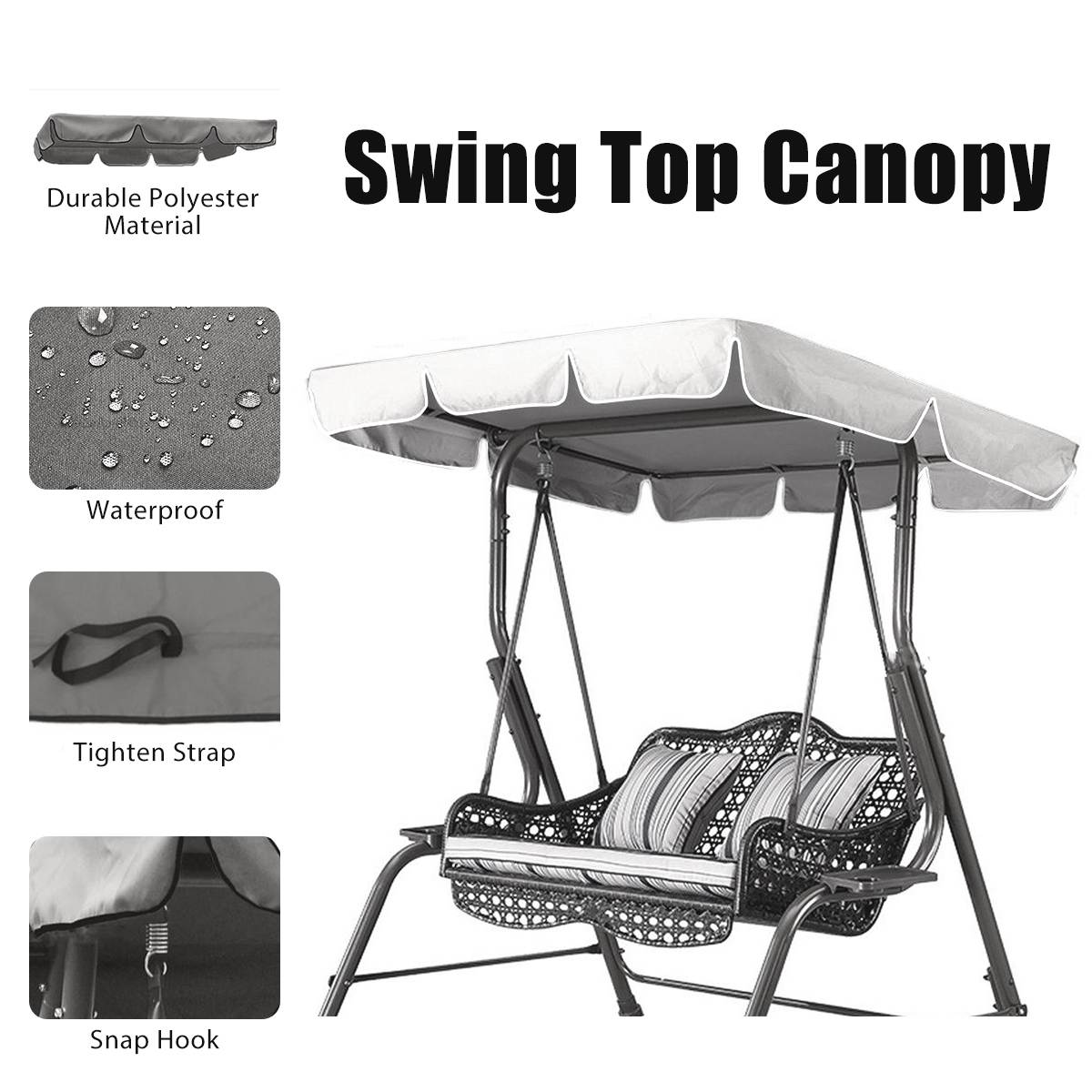 Summer Swings Garden Courtyard Outdoor Swing Chair Hammock Canopy Waterproof Gazebos Roof Canopy Replacement Swing Chair Awning