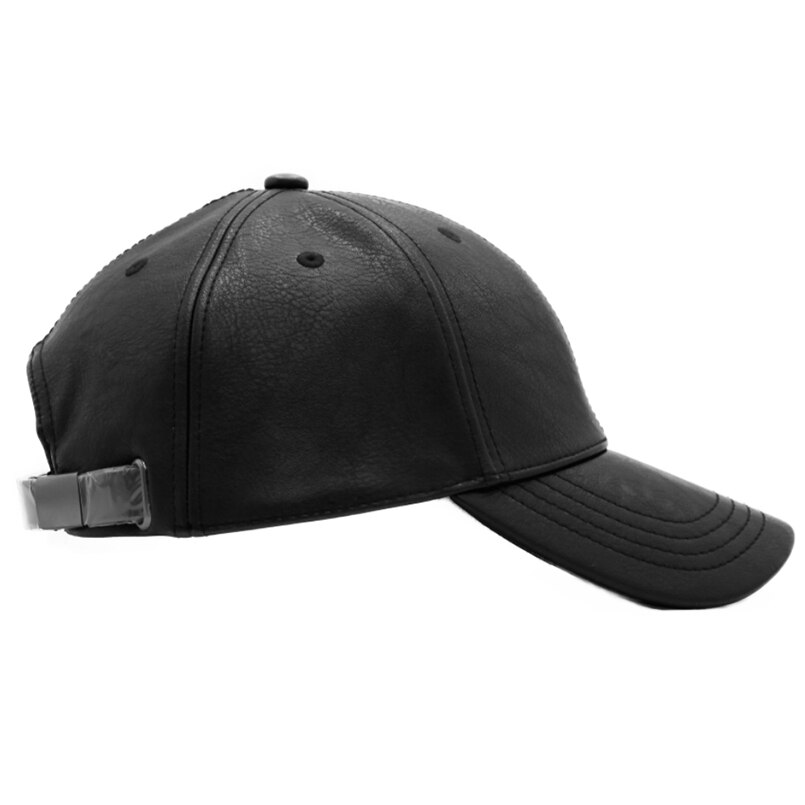Vlakte Mannen Baseball Cap Vrouwen Solid Leer Snapback Cap Pet Verstelbare Bone Pu Hoeden Voor Mannen Winter Baseball caps