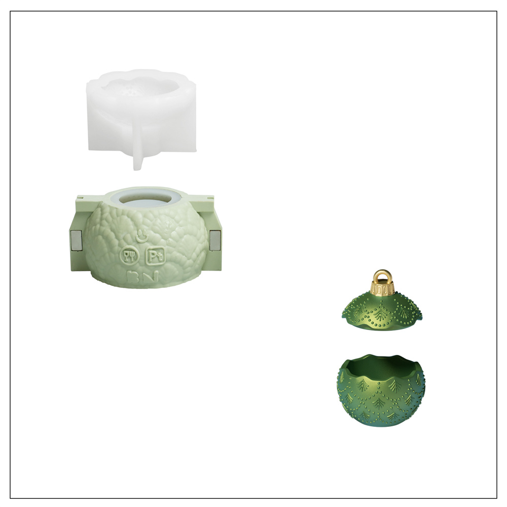 Moldes de silicona para tarro de vela, adorno centelleante de Navidad para hormigón, cemento Jesmonite, molde de repuesto de vela reutilizable, de navidad DIY: Gris claro