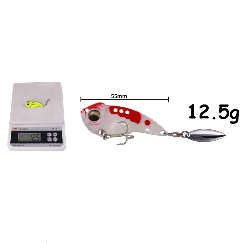 Metal Vib Blade Glow Lure 55mm 12.5g Sinking Vibration Tail Spinner Baits Vibe for Bass Pike Perch Fishing Fishing Lures