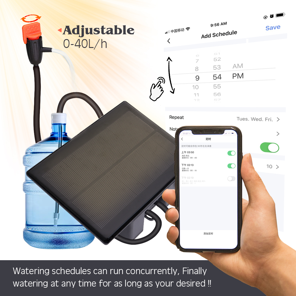 Tuya-compatibilidad con Wifi, temporizador de energía Solar, sistema de riego por goteo inteligente, Kit de riego con Control remoto para maceta de plantas de jardín y balcón