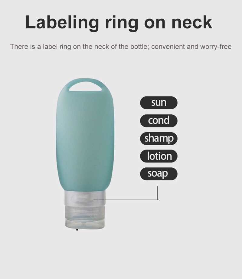 Porte-clés bouteille vide Portable de voyage en plastique et Silicone 38/60ML, Lotion liquide, conteneur violet rechargeable