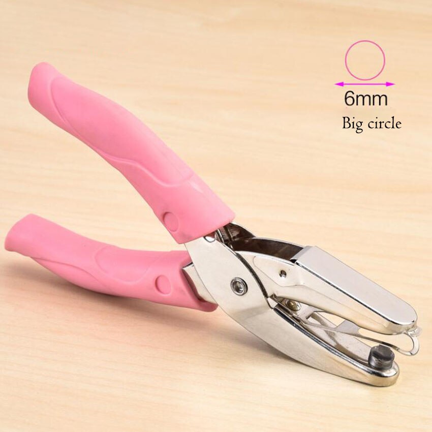 Diameter 1.5-6mm a4 papir hulmaskine cirkel kærlighed stjerne formet enkelt hul hulmaskiner gør det selv løs blade papir cutter stansemaskine: Stor cirkel