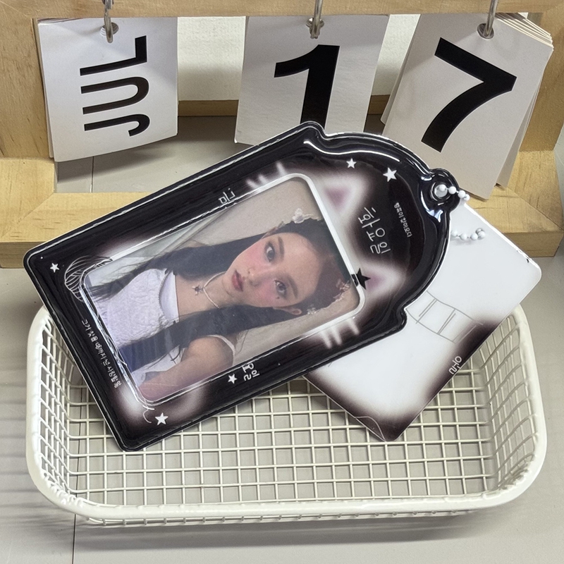 Portatarjetas de fotos de gato Y2K, soporte para sesión fotográfica Idol Kpop, llavero, mochila, colgante de exhibición, funda protectora para tarjeta de estudiante, álbum de fotos