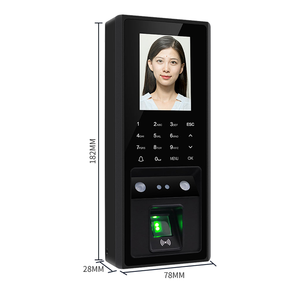 TCP Biometric Fingerprint & face Access Control device System support 300pcs faces /3000 figners 2.8inch LCD