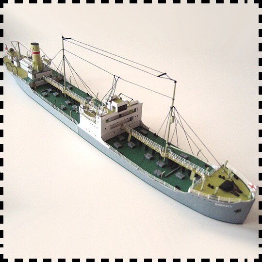 1:400 Scale Poland Tanker Karpaty Ship DIY Handcraft Paper Model Kit Handmade Toy Puzzles