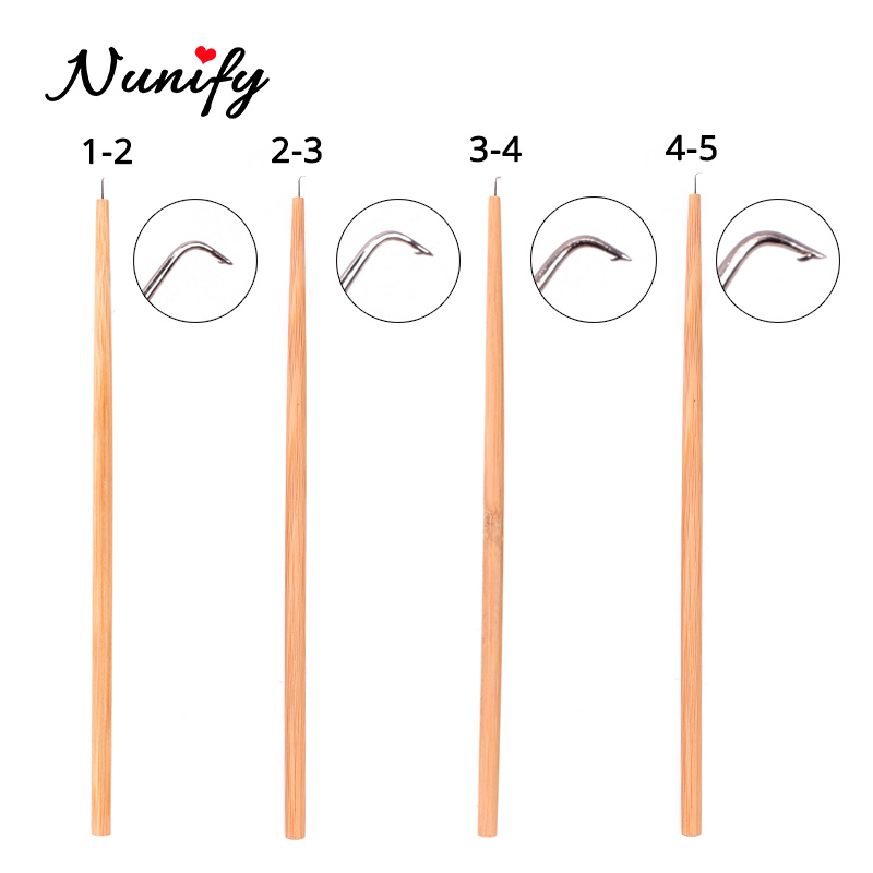 Nunify 1 Stks/partij Goedkope Hd Kant Voor Pruik Maken Diy Pruik Maken Accessoires Haar Tools Zwitserse Kant Haar Netto 4pcs Houten Pruik Naald