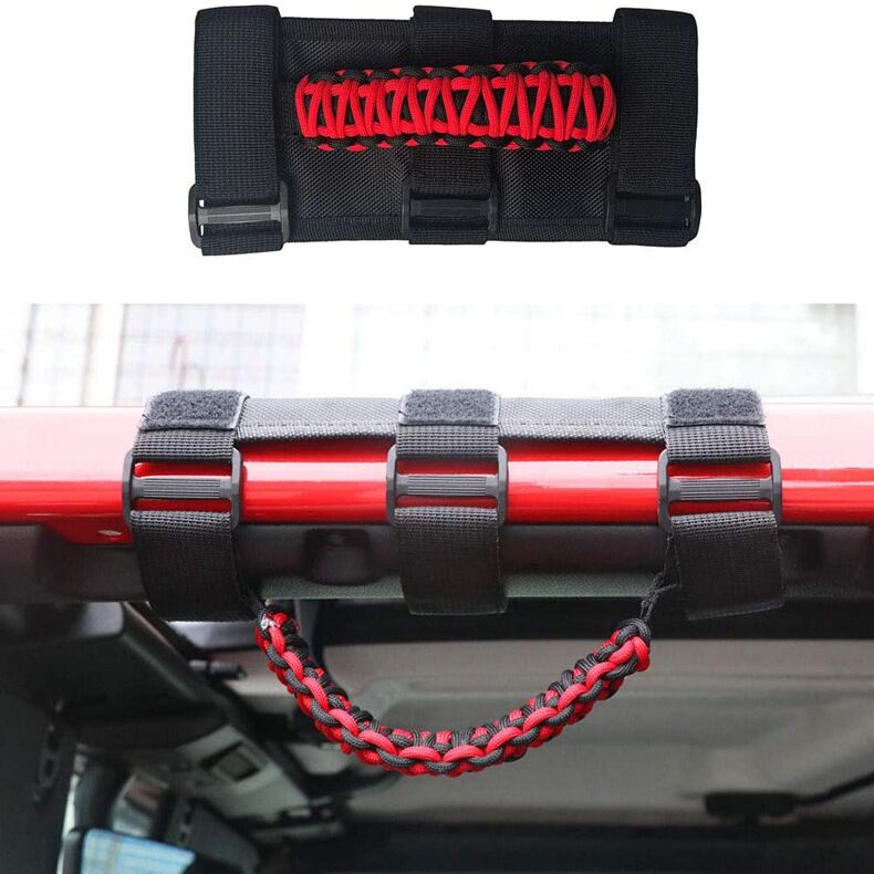 Handmade paracord handrail Roll Bar Grab Handles Grip Handle Jeep Handles Straps Thin Holder Wrangler Survival Parachute Cord