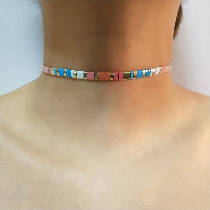 Handmade Tila Beads Miyuki Necklace for Women Rainbow Color Pluseira Mujer Femme Bead Jewelry Bohemian Beach: color 2