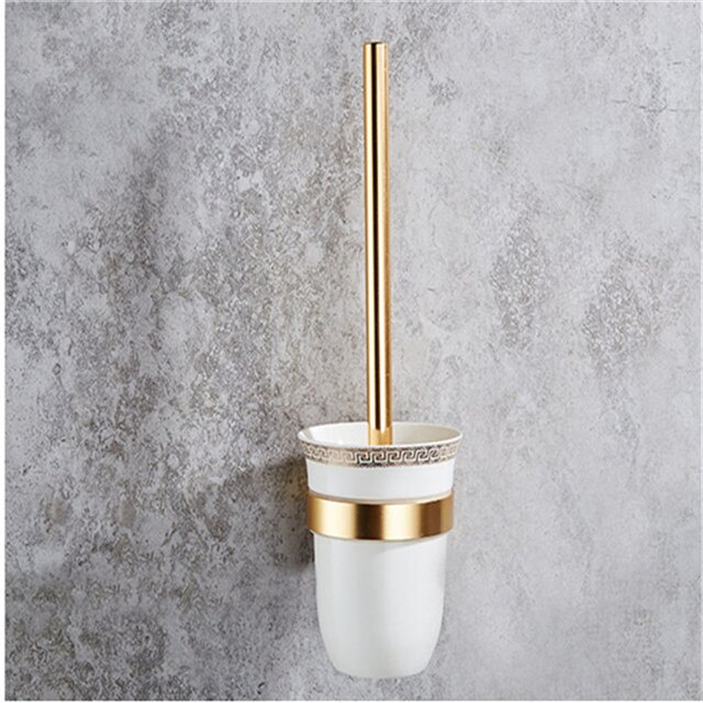 Bathroom Accessories Set Towel Rack Toilet Brush Holder Bathroom shelves Robe Hook Aluminum Bath Hardware: toilet brush holder