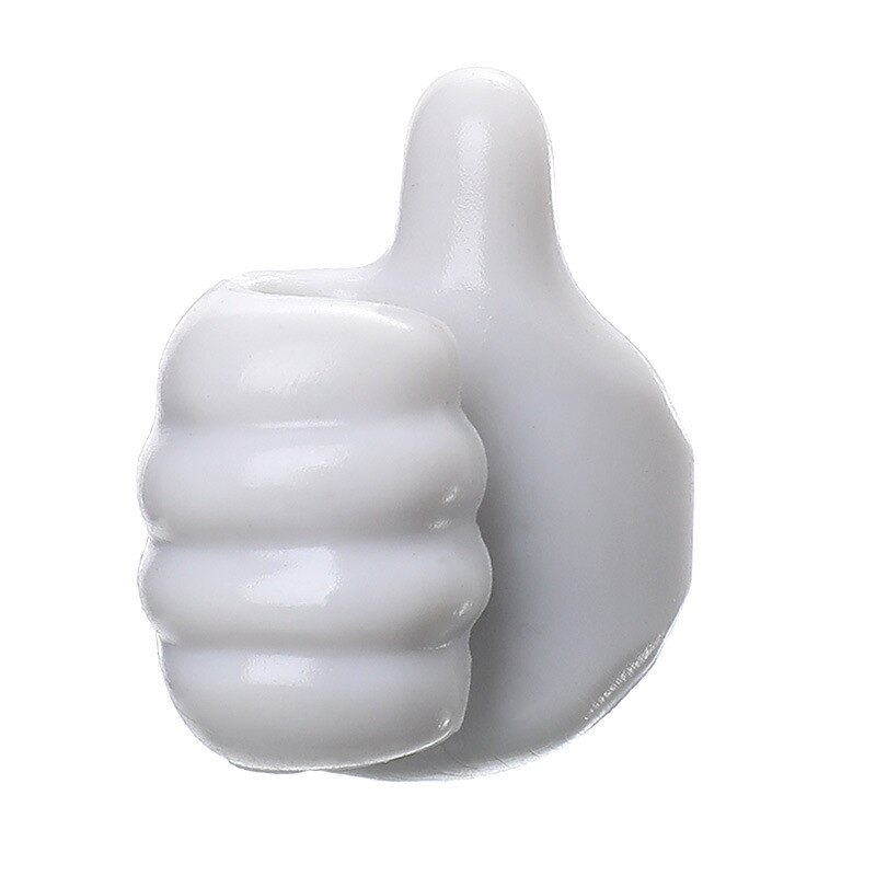 1 Paar Thumbs Up Vorm Sleutelhanger Muur Haken Verwijderbare Clip Gewassen Houder 3D Anime Muurstickers Deur Thuis decor Haak Koopje: GRAY