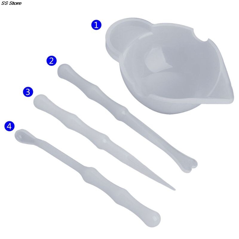 1 Set Reusable Mixing Nonstick Measuring Cups Silicone Stir Stick Liquid Epoxy Resin Jewelry Making DIY Tools