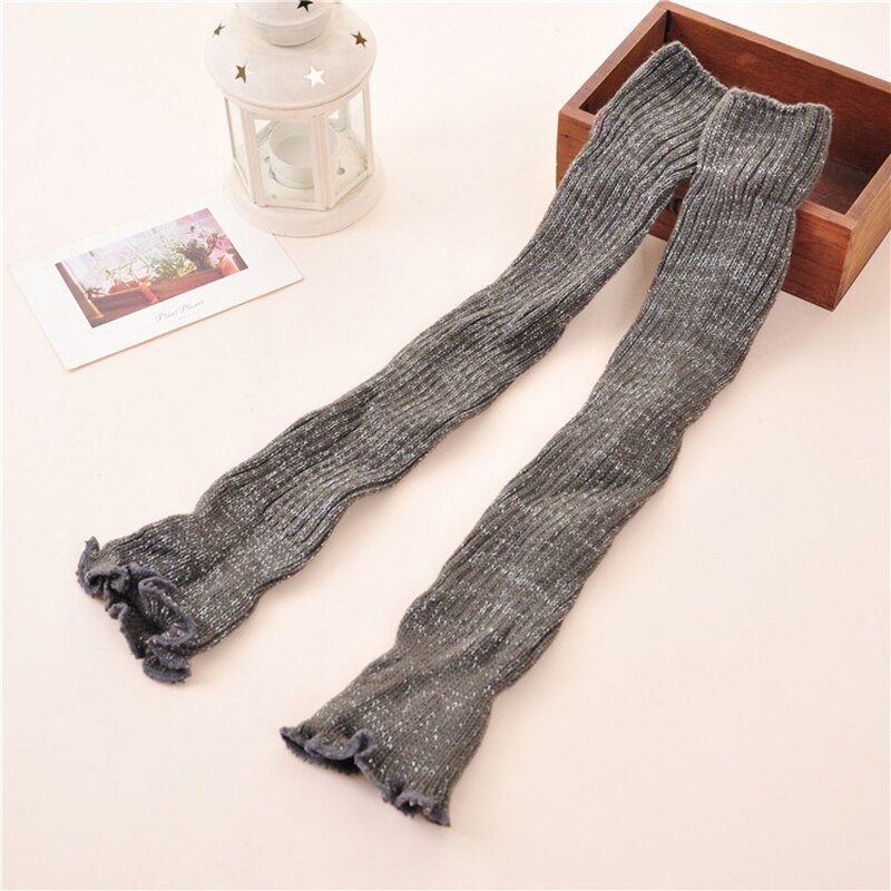 Leg Warmers Women Silver Wire Korean Style Long Soft and Elasticity Stretchy Womens All-match Solid Comfortable