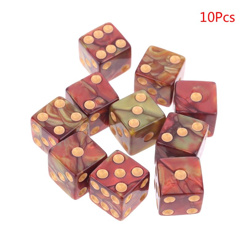 10pcs/set Number 16 Square Polyhedral Dices Bead Acrylic Digital Dice Desktop Table Game Props