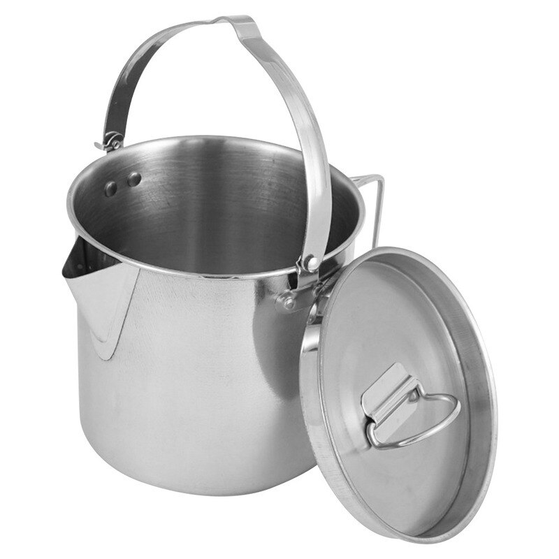 1.2L Portable Kettle Outdoor Camping Hiking Tea Kettle Large Capacity Water Kettle Stainless Steel Kettle Teapot Heatable Pot