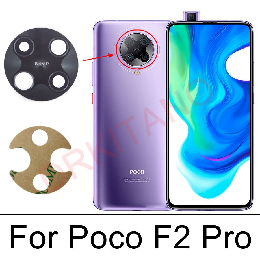 Oryginalny tylna kamera szkło do POCO F3 F1 F2 Pro X3 NFC F4 GT M3 M4 X4 Pro 5G główna kamera szklana osłona obiektywu wymiana: Poco F2 Pro