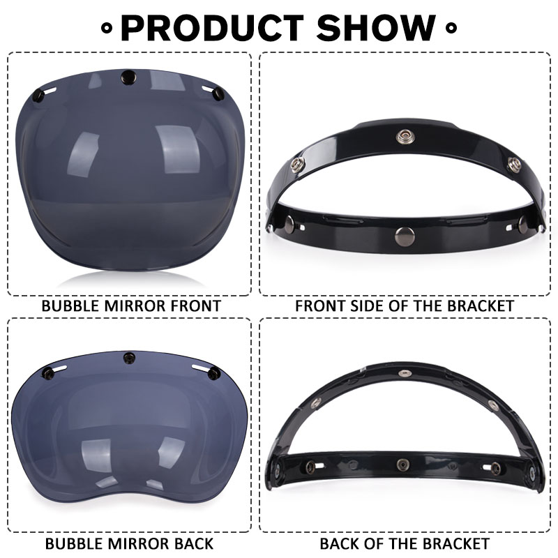 Visera para casco de cara abierta, cascos de motocicleta, viseras de burbujas abatibles hacia arriba, lente Capacete, accesorios para casco de motocicleta