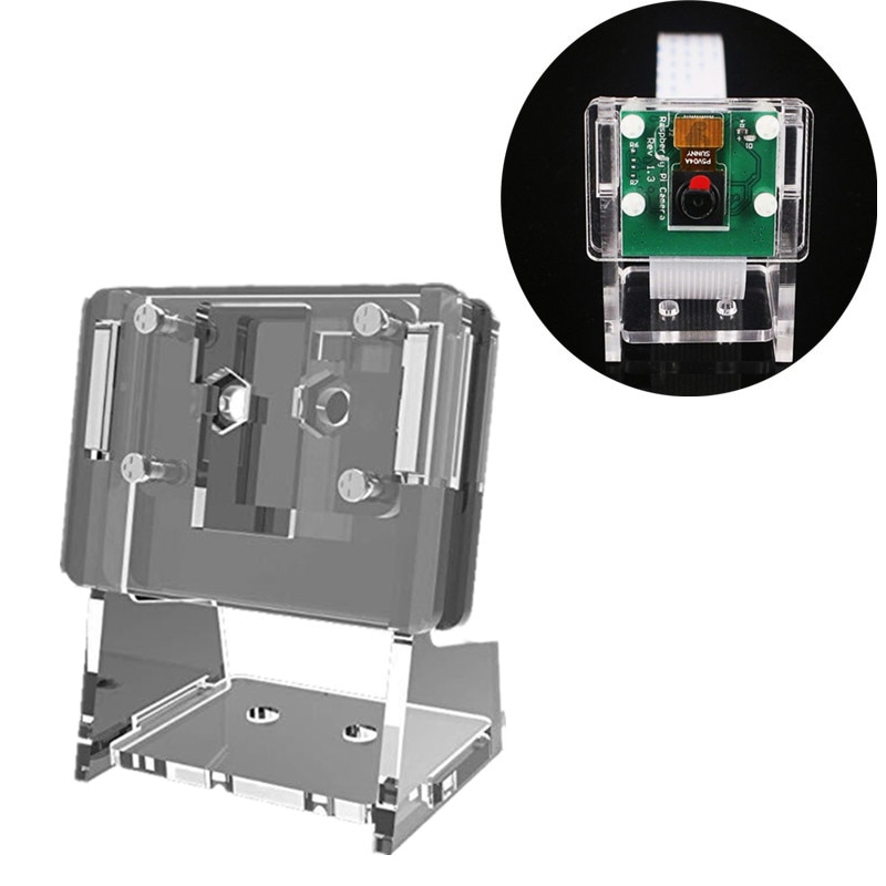 1Set Transparant Acryl 5MP Camera Houder Clear Ondersteuning Beugel Case Voor Raspberry Pi 1-4 Voor V2 Officiële camera Accessoires Ki