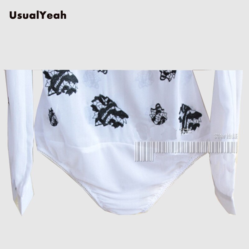 Style Chiffon Embroidery Women's Body Blouse Tops Shirt Patchwork Lace white apricot S-XL SY0207