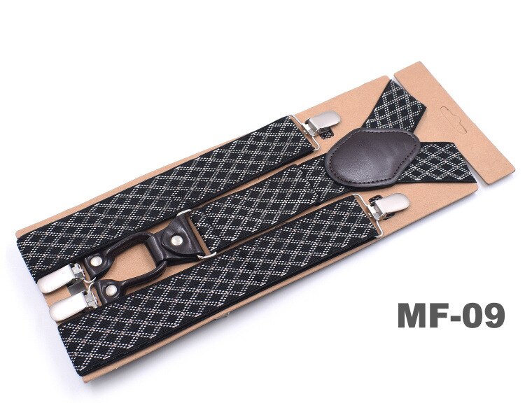 Men Suspenders Straps Trouser Braces Adjustable Elastic Solid Color Y Back 4 Clips for Wedding Casual Formal Father Husband: MF-09