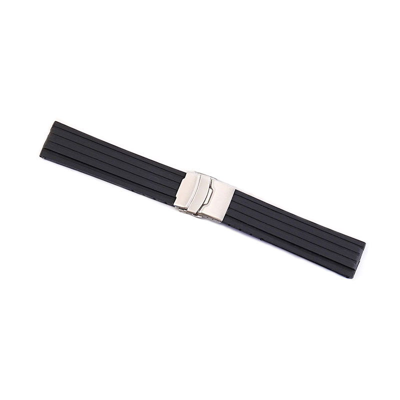 Uthai Z21 18Mm 20Mm 22Mm 24Mm Horlogebanden Siliconen Band Soft Rubber Band Waterdichte Sport Band Band patroon: Black / 22 Mm