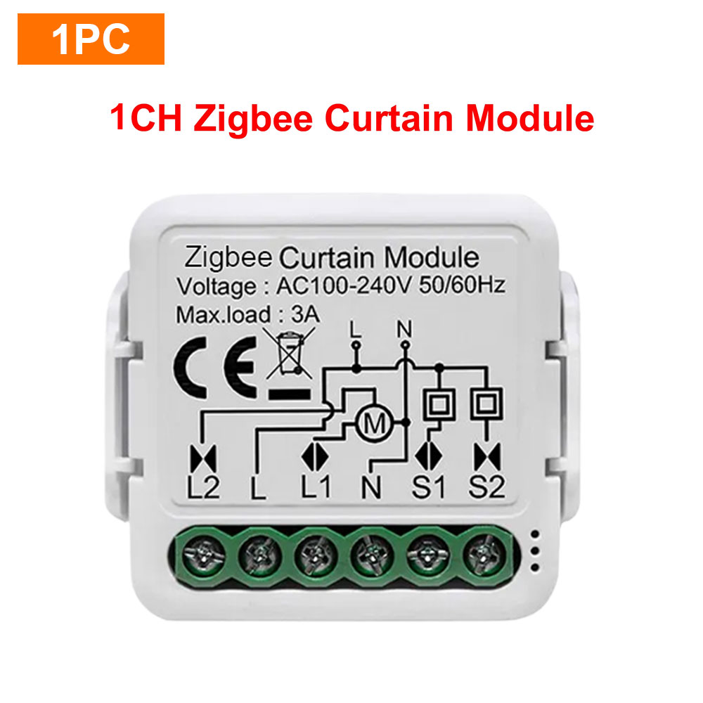 Tuya ZigBee3.0 Modulo interruttore intelligente per tende per tende a rullo Motore elettrico per otturatore 1/2 Gang Funziona con Alexa Google Home: Bundle1