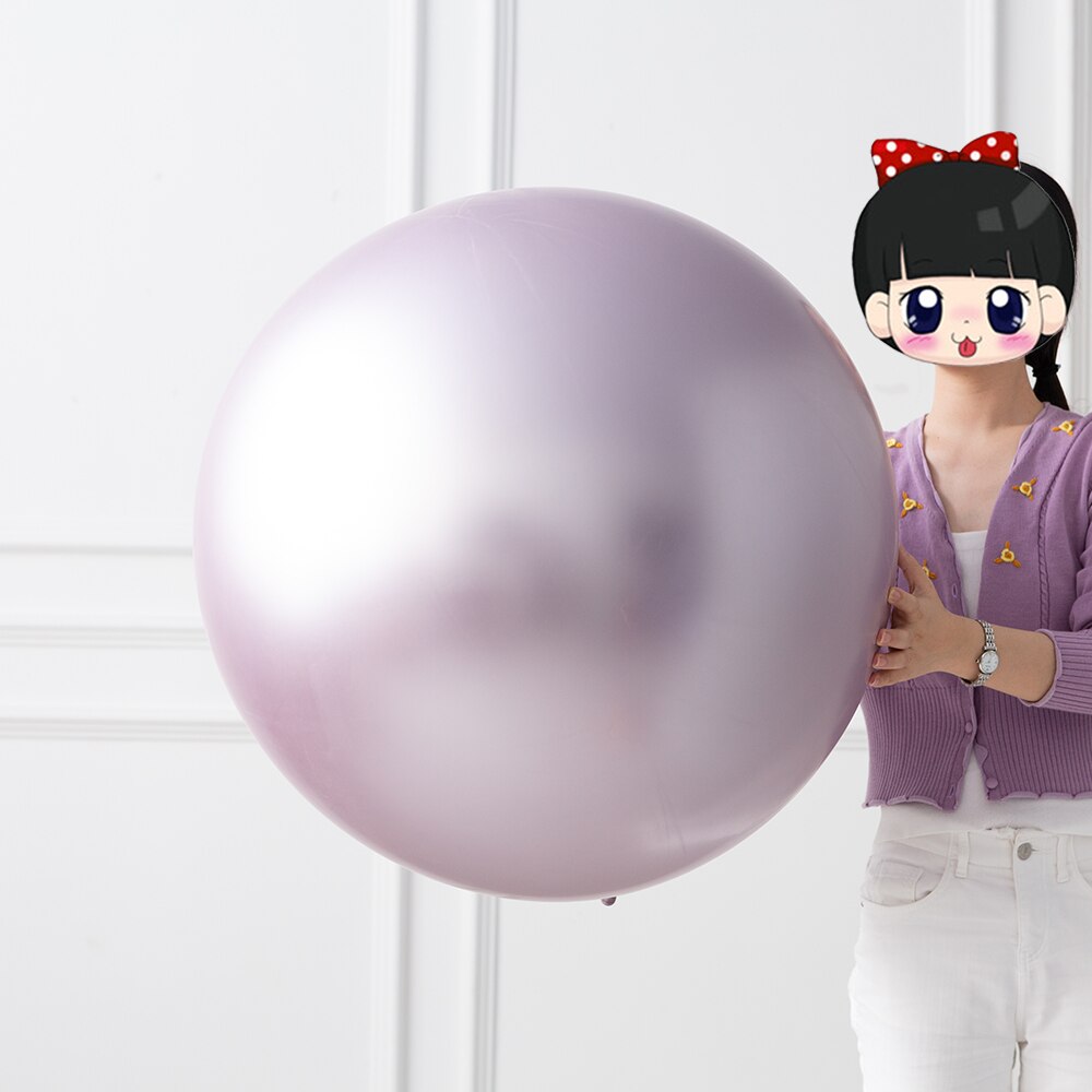 GIHOO 1pcs 36 Inch Metallic Latex Balloon Oversized Round Rose Gold Chrome Balloon For Baby Shower Wedding Birthday Party Decora: L purple