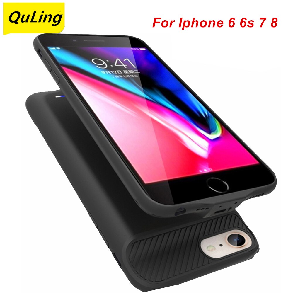 Quling 3800 Mah Voor Iphone 6 6S 7 8 Batterij Case Draadloze Opladen Audio Output 6 6S 7 8 Batterij Oplader Bank Power Case