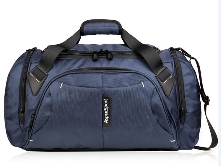 Aspensport bagage rejsetasker til mænd nylon duffle håndtaske stor organisator foldbare rygsække 40l kapacitet sort / rød / blå: Flåde