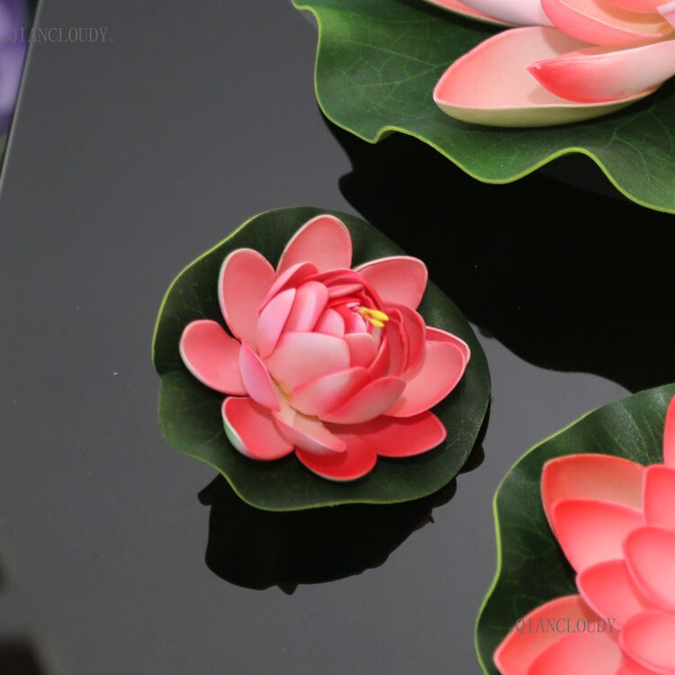Kunstmatige Roze Lotus Bladeren bloemen Waterlelie Drijvende Zwembad vijver bloemen waterdichte huis tuin Planten Bruiloft decoratie D24: C97