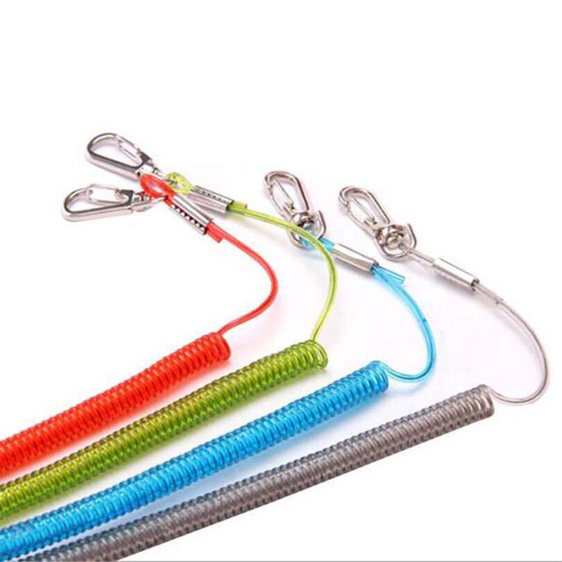 Cuerdas largas en espiral elásticas para evitar pérdidas, cuerda de retención, herramienta de seguridad para Kayak, aparejos de pesca, cajas de línea al aire libre, 3M-20M 1ps