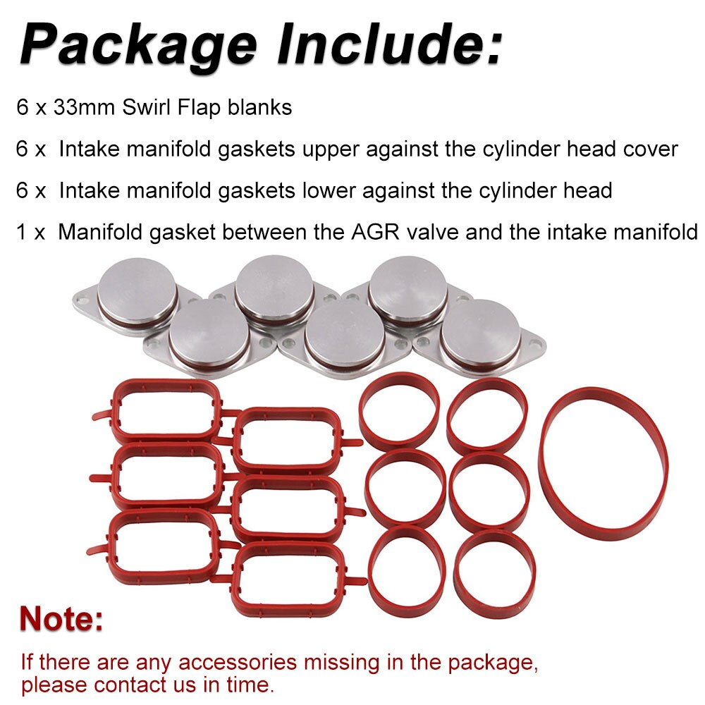 -6X33mm Auto pièces de rechange pour BMW M57 tourbillon flans volets réparation supprimer Kit avec joints d'admission clés ébauches: 33MM 6PCS