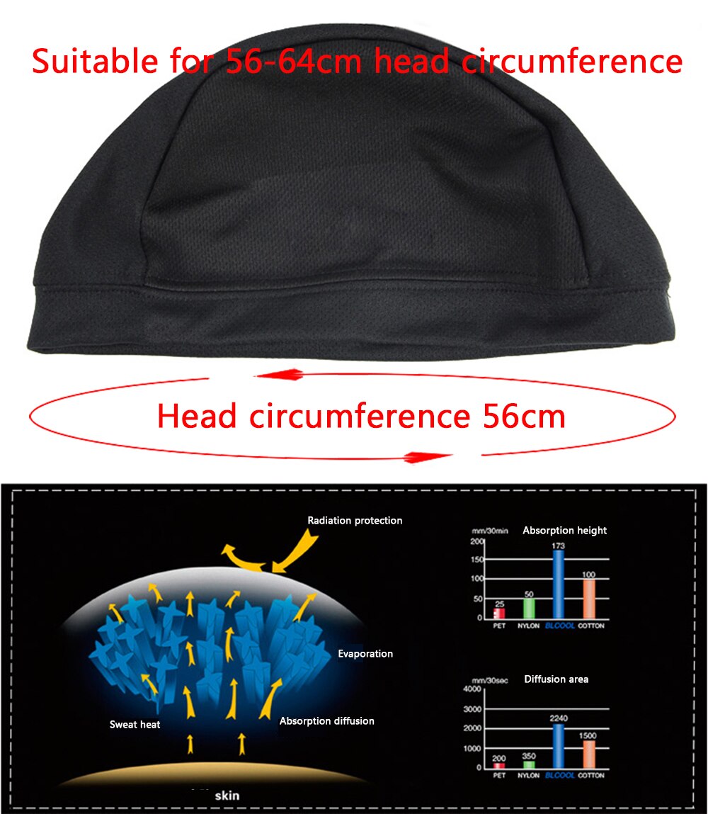 Motorfiets Zweettransporterend Cooling Schedel Cap Inner Liner Helm Beanie Dome Cap Zweetband Quick Dry Ademende Hoed Mannen