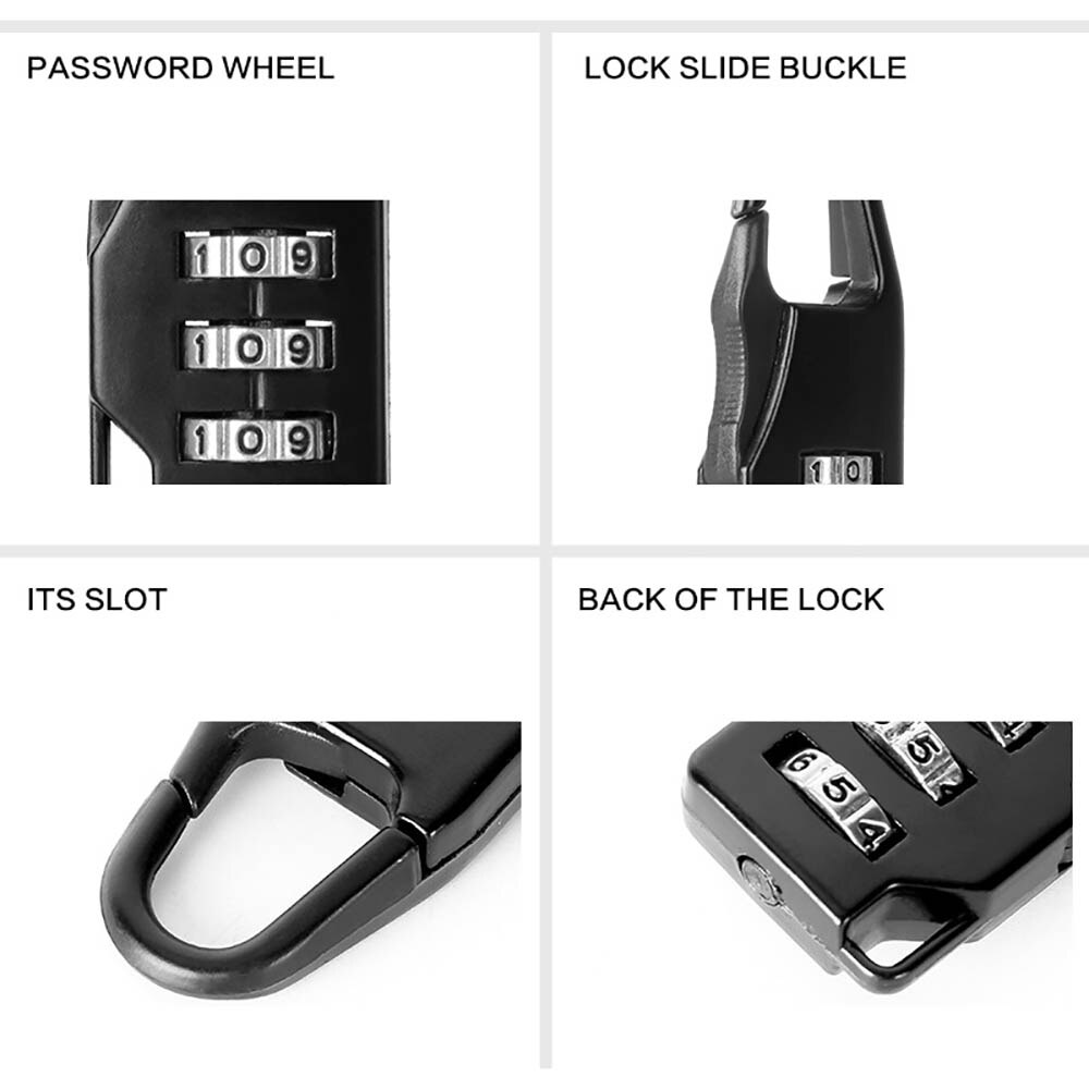 Combinatie Password Lock Zinklegering Koffer Bagage Coded Hangslot Kabinet Kast K4G7