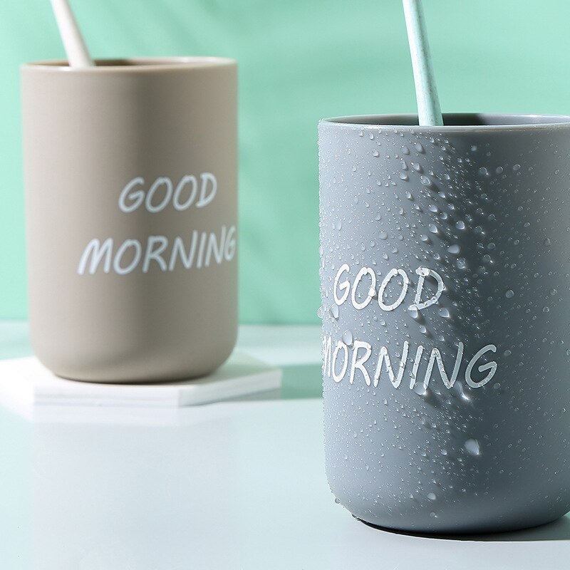Simple Nordic Travel Portable Washing Cup Home Couple Plastic Good Morning Toothbrush Holder Cup Storage Cup Bathroom Product