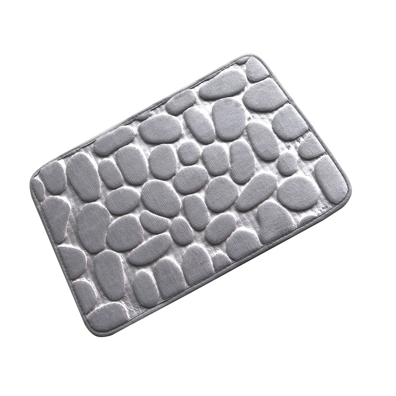 Home Bath Mat Coral Fleece Bathroom Carpet Water Absorption Non-slip Memory Foam Absorbent Washable Rug Toilet Floor Mat: XQ88-grey