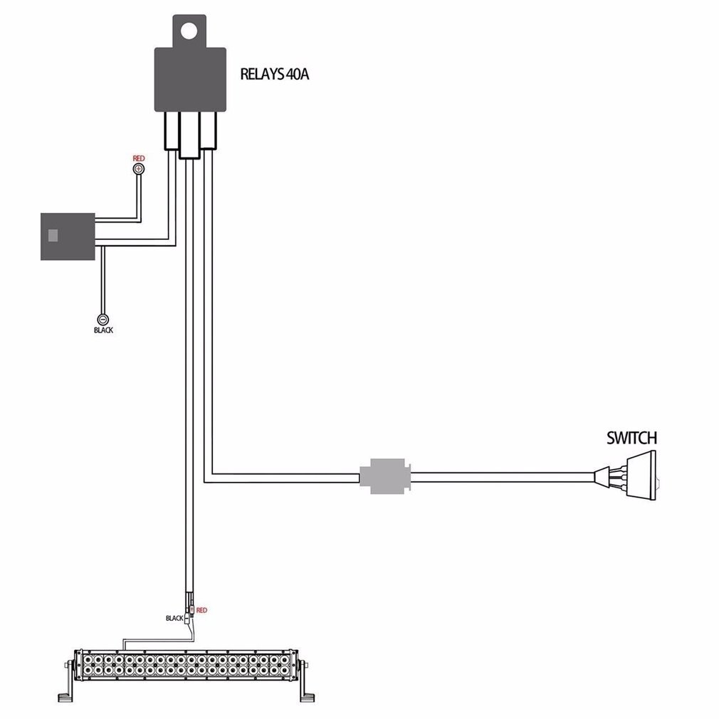 Universal 12V 40A Car Fog Light Wiring Harness Kit Loom For HID Work Driving Light Bar With Fuse And Relay Switch