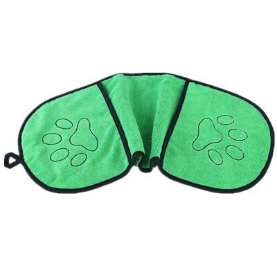 Aapet 1pc fiber husdjur badhandduk superabsorberande husdjur torkhandduk hund katt valp filt med pocket katt kattunge rengöring leveranser: Grön