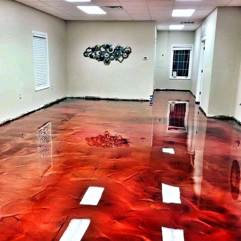 epoxy metallic floor paint self-leveling flooring cement concrete coating flooring glue strong adhesion high penetration