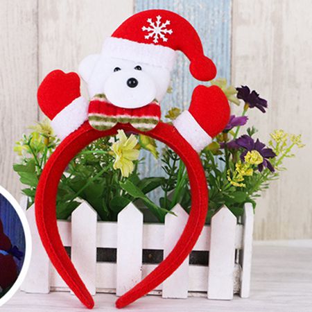 Julefest dekoration xmas lys enkelt pandebånd julepynt med let hår tilbehør hjorte pandebånd: Bjørn