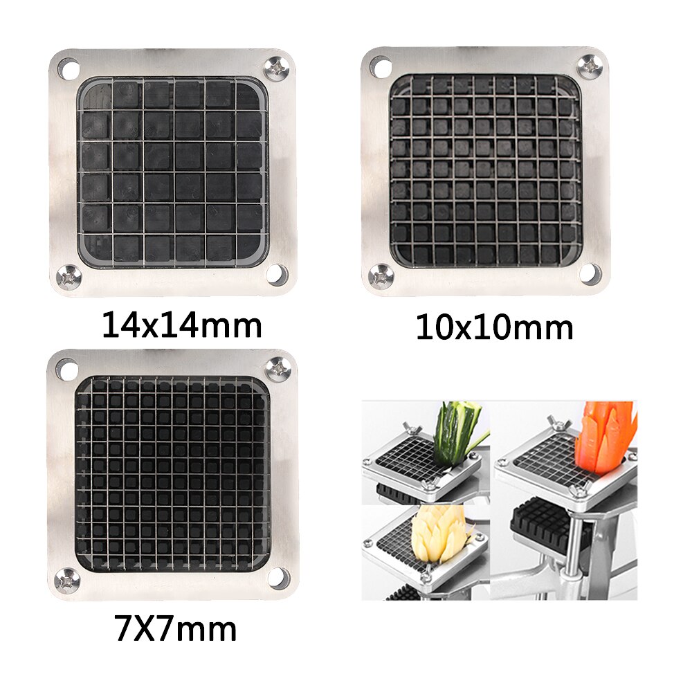 Blade Cutting Machine Chips Cutter Parts French Fry Cutter, French Fry Potato Chips Cutters +3 Blades Size, Stainless Steel
