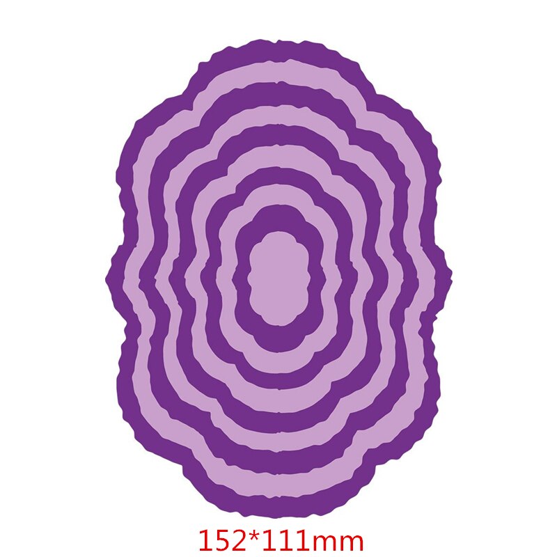 Nestet hjerte sirkel oval firkantet ramme sett metall skjærematriser til scrapbooking gjør-det-selv-album papirkort lage dekorasjon: H3710