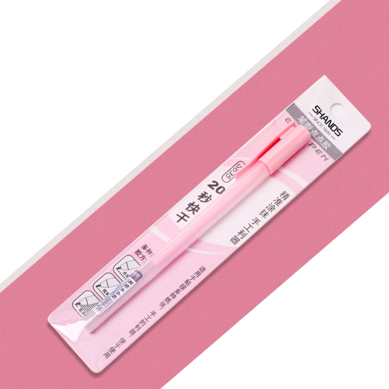 Pen Shaped Glue Stick Transparent Washable Adhesive Glue Pen for DIY Paper Art Crafts Photo Album Cards Making: pink